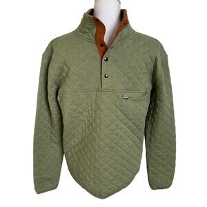 Rock Monkey Pullover Shacket  Mens Small Green Quilted 100% Cotton Snaps Unisex